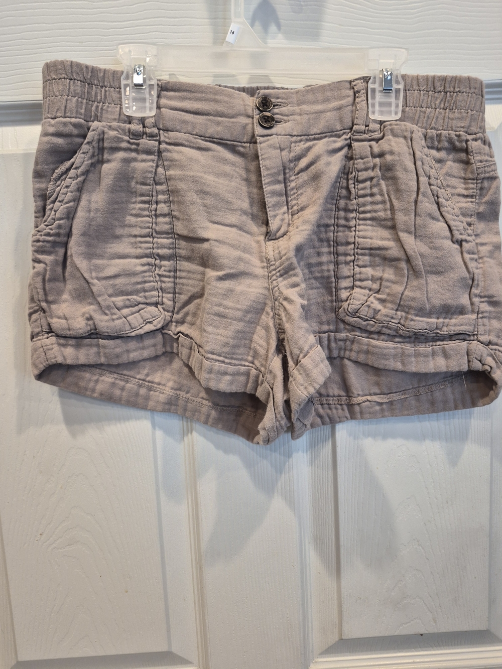 5/25 Rewind High-Waist Taupe Drawstring Shorts